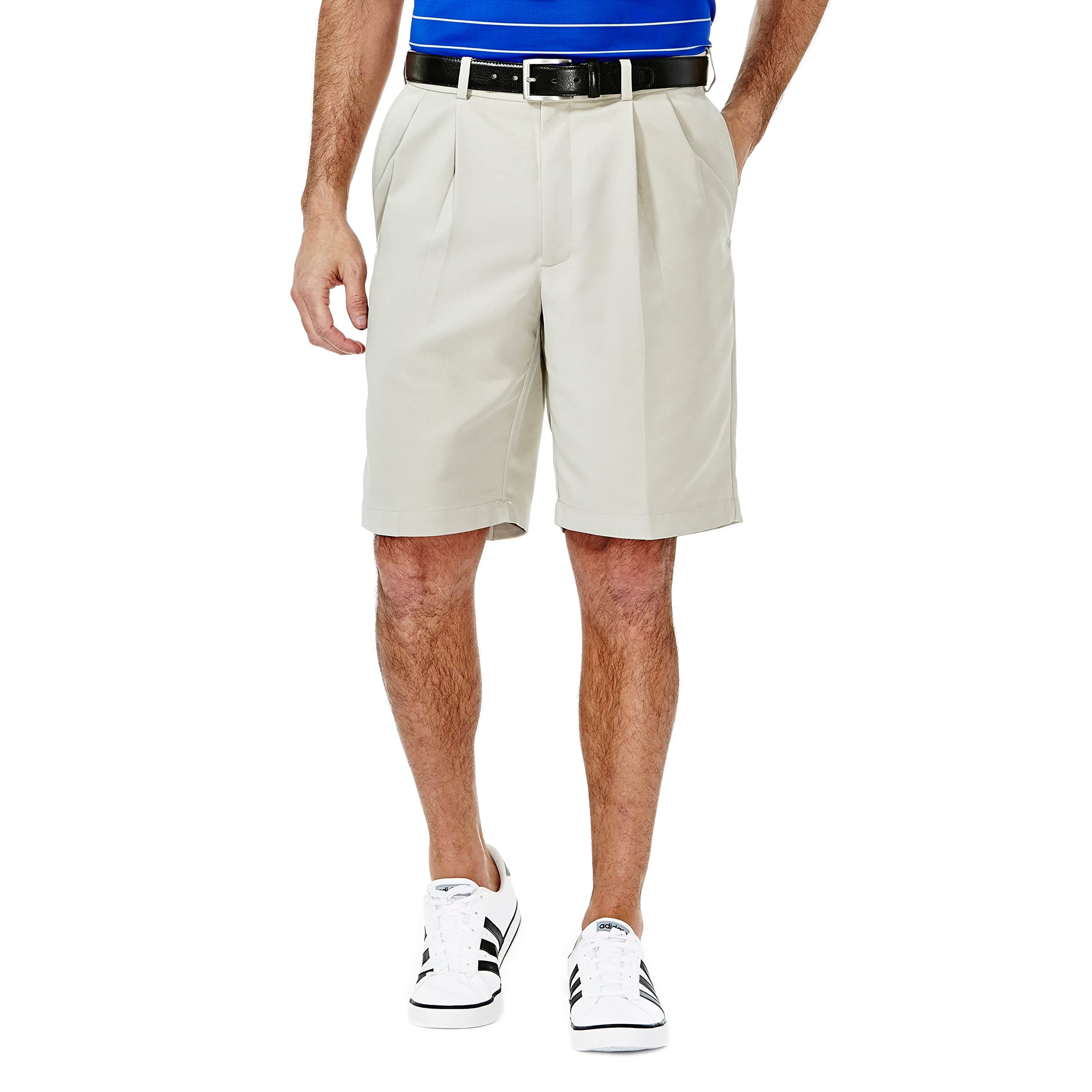 Haggar Men's Cool 18 Classic Fit Pleat Front Expandable Waistband Shorts for Men
| Haggar Men's Cool 18 Regular and Big