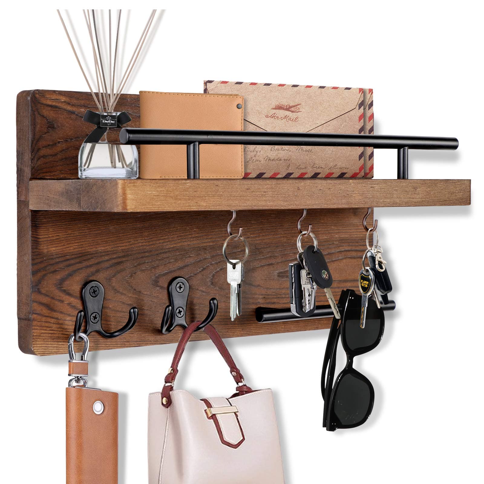 OurWarm Wall Mounted Key Holder/Hangers for Entryway Rustic Home Decor
| OurWarm Wall Mounted Key Holder/Hangers with 5